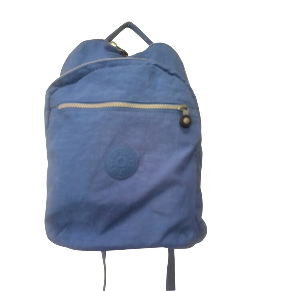 Kipling Laptop Backpack Unisex Large Blue Good Crinkled Nylon Tech Bag